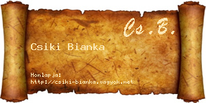 Csiki Bianka névjegykártya